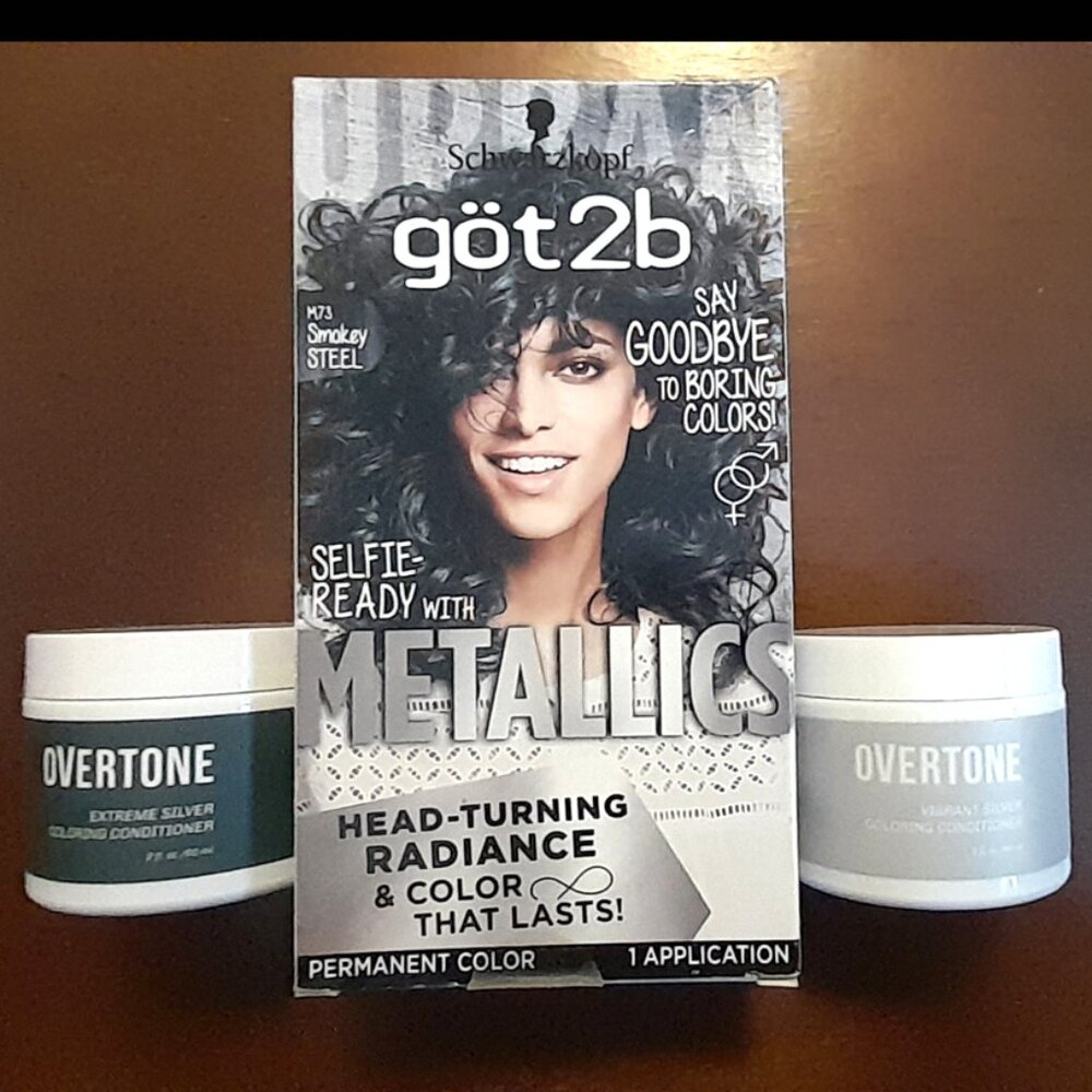 Steel/Silver Hair Color Bundle! Got2b Metallics & Overtone Coloring Conditioners